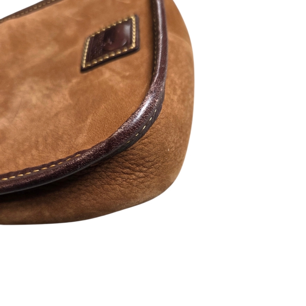 Dooney & Bourke Caramel Chocolate Suede Flap Crossbody Bag - Picture 12 of 16